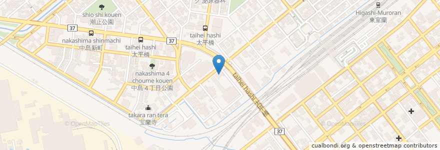 Mapa de ubicacion de 立正佼成会 en اليابان, محافظة هوكايدو, 胆振総合振興局, 室蘭市.