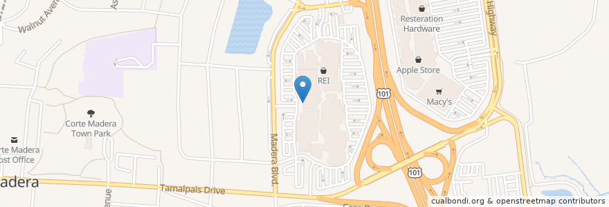 Mapa de ubicacion de The UPS Store en Amerika Syarikat, California, Marin County, Corte Madera.