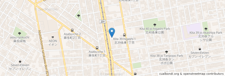 Mapa de ubicacion de ナカジマ薬局 en Japan, Präfektur Hokkaido, 石狩振興局, 札幌市, 北区.