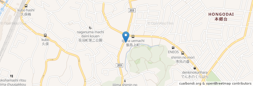 Mapa de ubicacion de 丸源ラーメン en 일본, 가나가와현, 요코하마시, 栄区.