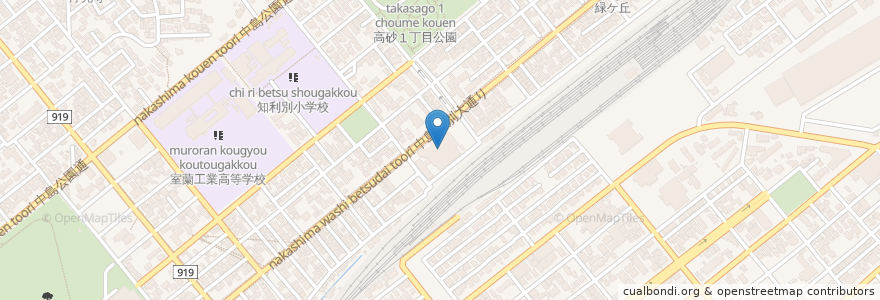 Mapa de ubicacion de アールベルアンジェ室蘭 en 日本, 北海道, 胆振総合振興局, 室蘭市.