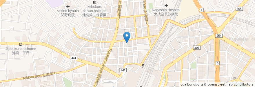 Mapa de ubicacion de カラオケの鉄人 en Japan, 東京都, 豊島区.