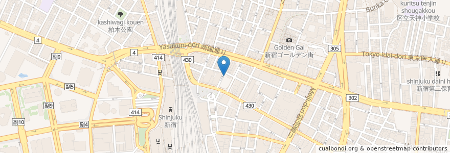 Mapa de ubicacion de 桂花ラーメン en 日本, 东京都/東京都, 新宿区/新宿區.