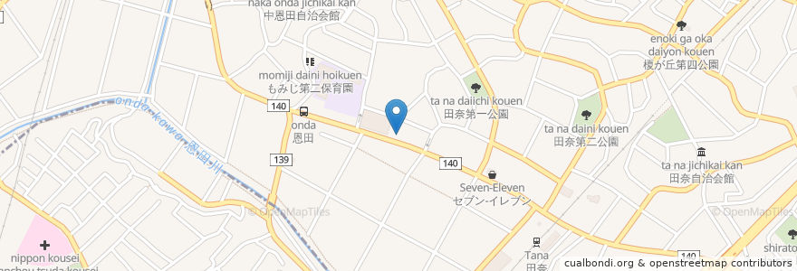 Mapa de ubicacion de サワディーナマステ en Japan, 神奈川県, Yokohama, 青葉区.
