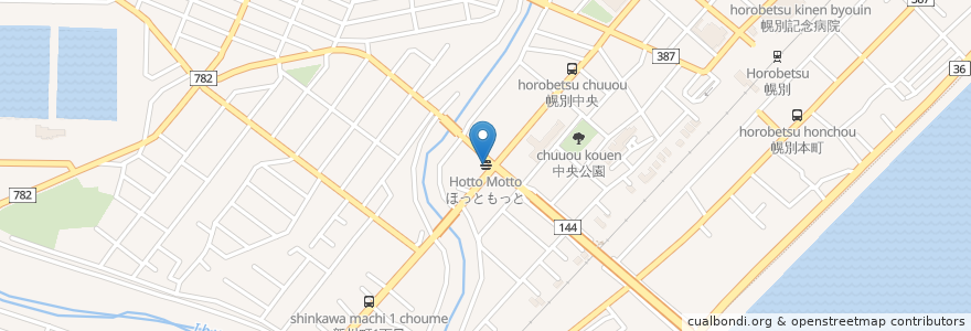 Mapa de ubicacion de ほっともっと en Giappone, Prefettura Di Hokkaidō, Sottoprefettura Di Iburi, 登別市.