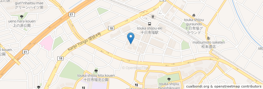 Mapa de ubicacion de 十日市場地区センター en 日本, 神奈川県, 横浜市, 緑区.