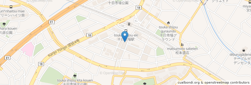 Mapa de ubicacion de 十日市場調剤薬局 en Japonya, 神奈川県, 横浜市, 緑区.