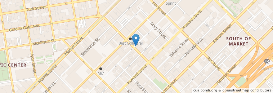 Mapa de ubicacion de Foodie Deli en 美利坚合众国/美利堅合眾國, 加利福尼亚州/加利福尼亞州, 旧金山市县/三藩市市縣/舊金山市郡, 旧金山.