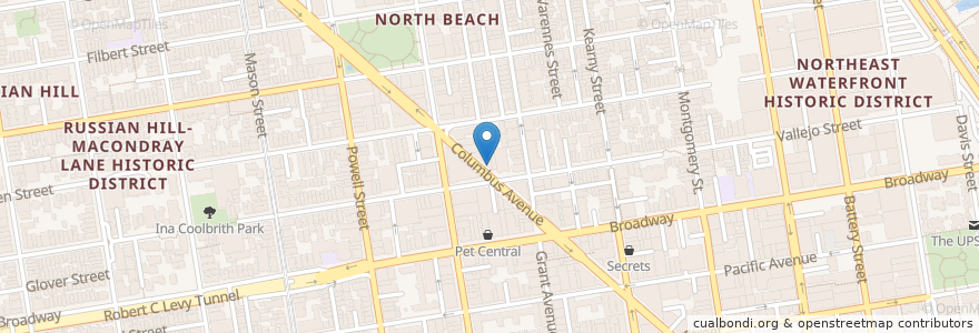 Mapa de ubicacion de US Restaurant Original en アメリカ合衆国, カリフォルニア州, サンフランシスコ, San Francisco.