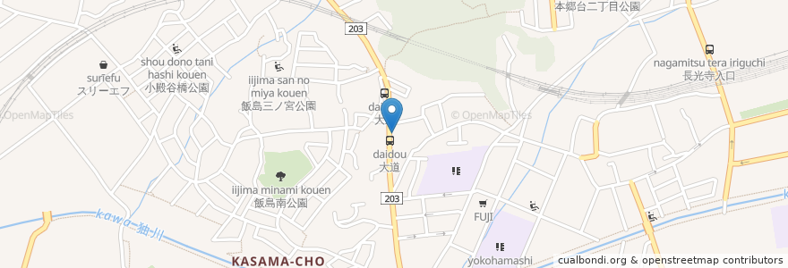 Mapa de ubicacion de 大谷歯科医院 en Japon, Préfecture De Kanagawa, 横浜市, 栄区.