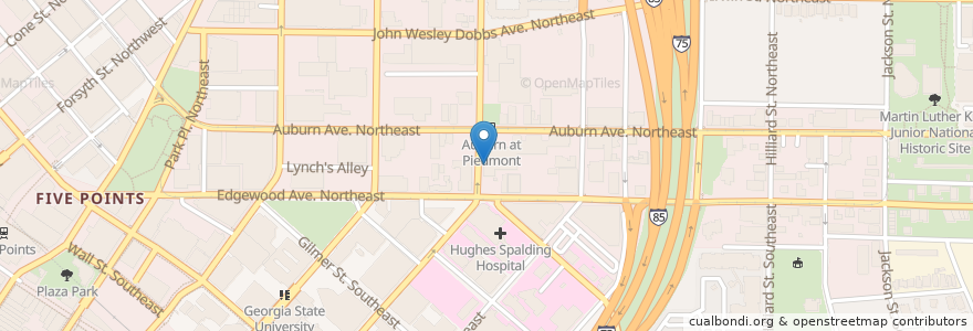Mapa de ubicacion de Moe's Southwest Grill en Estados Unidos Da América, Geórgia, Fulton County, Atlanta.