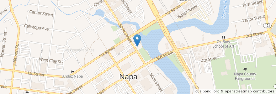 Mapa de ubicacion de Downtown Joe's en アメリカ合衆国, カリフォルニア州, Napa County, Napa.