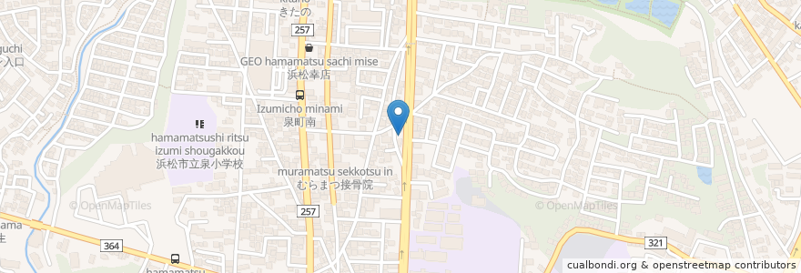 Mapa de ubicacion de こしのえき en Jepun, 静岡県, 浜松市, 中区.