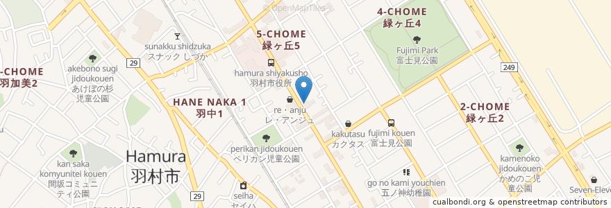 Mapa de ubicacion de うな藤 en Japan, Tokyo, Hamura.
