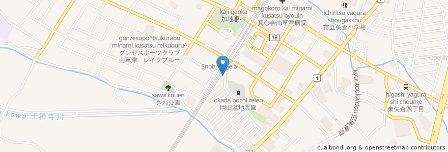 Mapa de ubicacion de 野路小林町自治会館 en ژاپن, 滋賀県, 草津市.