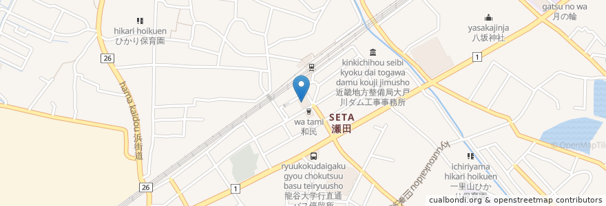 Mapa de ubicacion de 滋賀銀行 en 日本, 滋賀県/滋賀縣, 大津市.