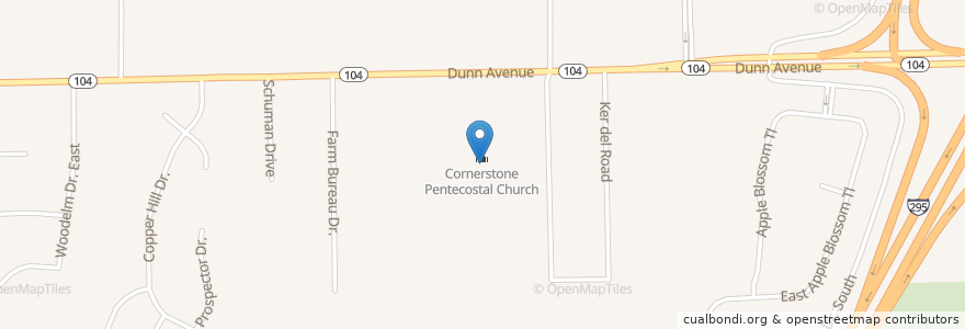 Mapa de ubicacion de FAITH BAPTIST CHURCH en Vereinigte Staaten Von Amerika, Florida, Duval County, Jacksonville.