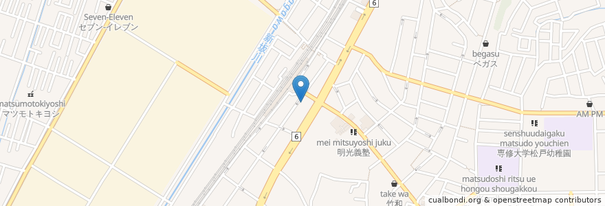 Mapa de ubicacion de マツモトキヨシ en Giappone, Prefettura Di Chiba, 松戸市.
