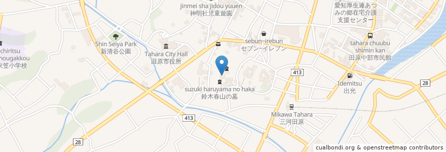Mapa de ubicacion de 龍泉寺 en 日本, 愛知県, 田原市.