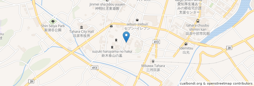 Mapa de ubicacion de 慶雲寺 en اليابان, 愛知県, تاهارا.