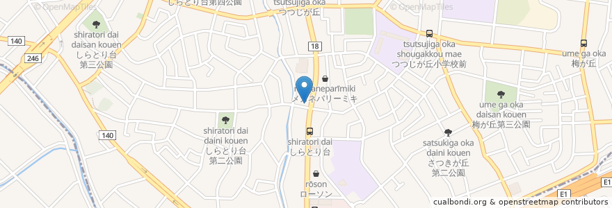 Mapa de ubicacion de 渡辺薬局 en Jepun, 神奈川県, 横浜市, 緑区, 青葉区.