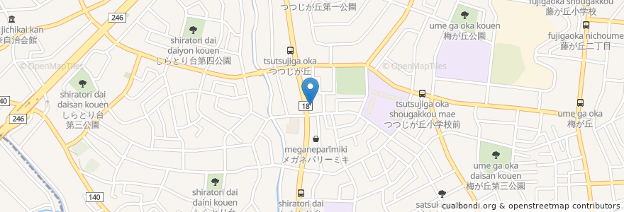 Mapa de ubicacion de しらとり台保育園 つつじが丘 en اليابان, كاناغاوا, 横浜市, 緑区, 青葉区.
