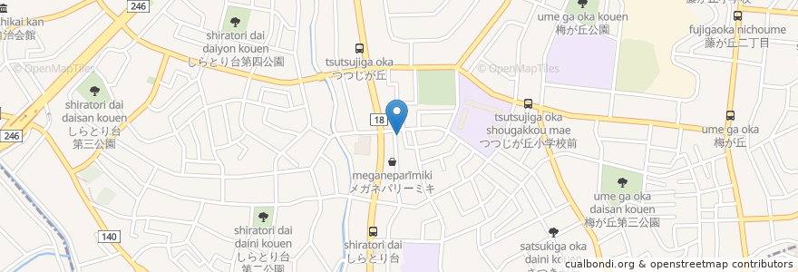 Mapa de ubicacion de 井出眼科医院 en Japon, Préfecture De Kanagawa, 横浜市, 緑区, 青葉区.