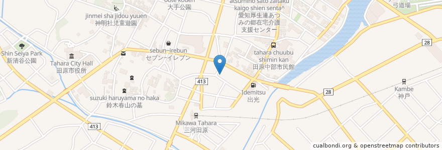 Mapa de ubicacion de 國見医院 en ژاپن, 愛知県, 田原市.