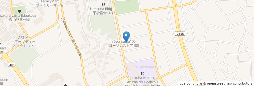 Mapa de ubicacion de 伝説のすた丼屋 en Jepun, 茨城県, つくば市.