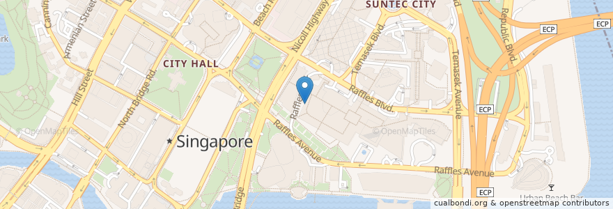 Mapa de ubicacion de Subway en Singapur, Central.