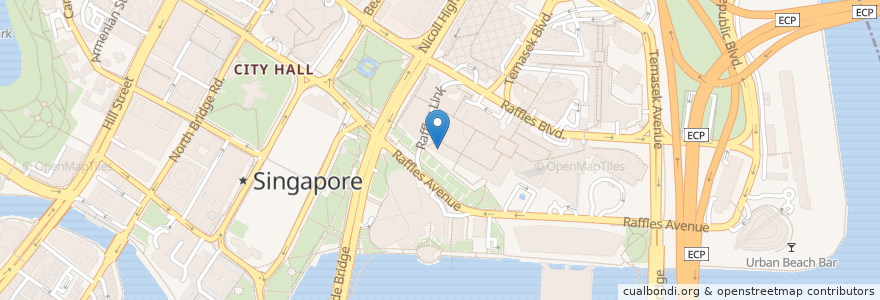 Mapa de ubicacion de Redpan en Singapur, Central.