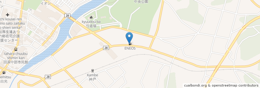Mapa de ubicacion de ENEOS en 日本, 愛知県, 田原市.