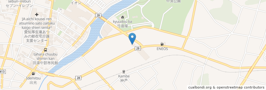 Mapa de ubicacion de 豊橋信用金庫 en 日本, 愛知県, 田原市.