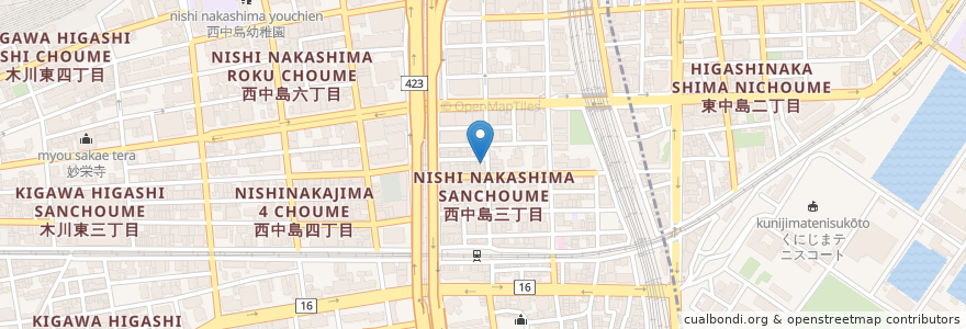 Mapa de ubicacion de チャンダニー en Japan, Osaka Prefecture, Osaka, Yodogawa Ward.