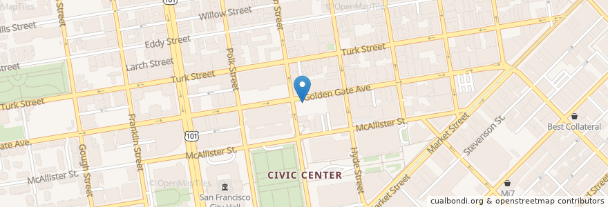 Mapa de ubicacion de Subway en United States, California, San Francisco City And County, San Francisco.