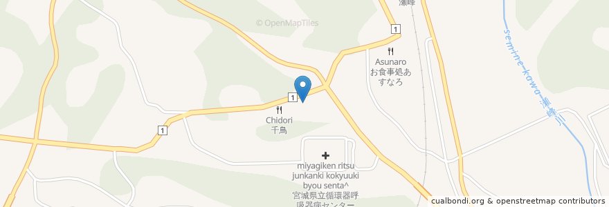 Mapa de ubicacion de 居酒屋和 en Japan, Präfektur Miyagi, Kurihara.