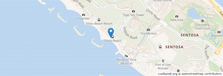 Mapa de ubicacion de Bikini Bar en Singapura, Southwest.