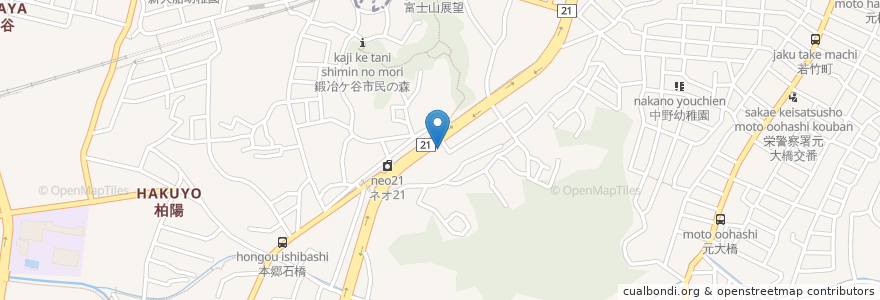 Mapa de ubicacion de ステーキガスト en 일본, 가나가와현, 요코하마시, 栄区.