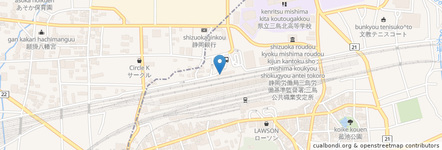 Mapa de ubicacion de ドトールコーヒーショップ en Japan, 静岡県, 三島市.
