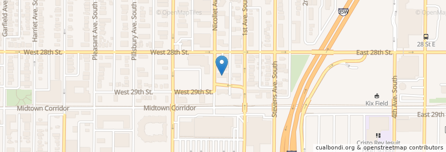Mapa de ubicacion de Old Arizona Studio en Amerika Syarikat, Minnesota, Hennepin County, Minneapolis.