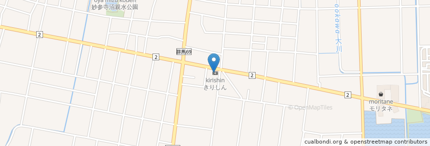 Mapa de ubicacion de きりしん en Jepun, 群馬県, 太田市.