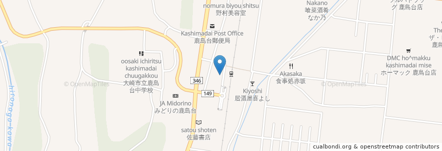 Mapa de ubicacion de Oyaji no Chubo en Japan, Miyagi Prefecture, Osaki.