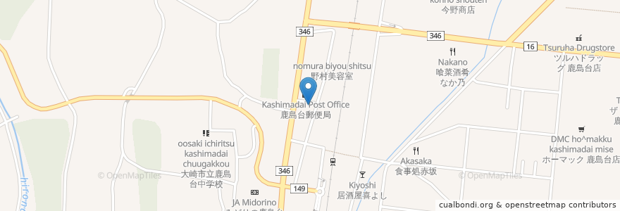 Mapa de ubicacion de 田中歯科医院 en Japan, Präfektur Miyagi, Ōsaki.
