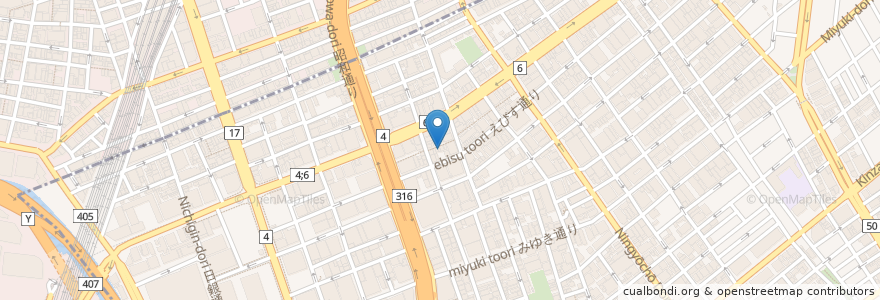 Mapa de ubicacion de 中華はな en اليابان, 東京都, 千代田区, 中央区.