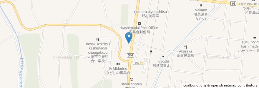 Mapa de ubicacion de ニコカフェ en 日本, 宫城县, 大崎市.