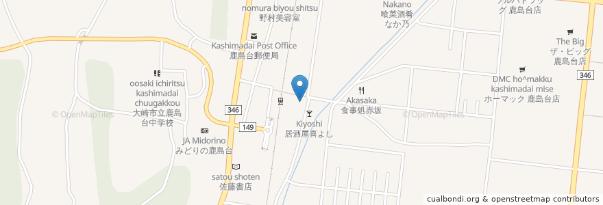 Mapa de ubicacion de 駅東歯科クリニック en اليابان, 宮城県, 大崎市.