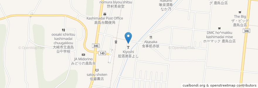 Mapa de ubicacion de 居酒屋喜よし en Japan, Präfektur Miyagi, Ōsaki.
