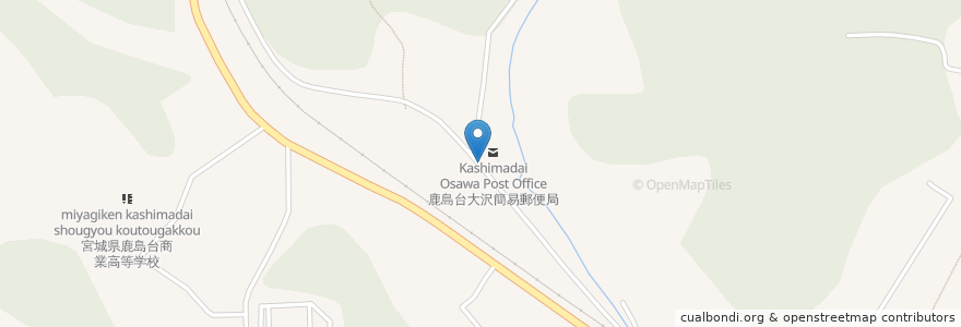 Mapa de ubicacion de 鹿島台大沢簡易郵便局 en 日本, 宫城县, 大崎市.