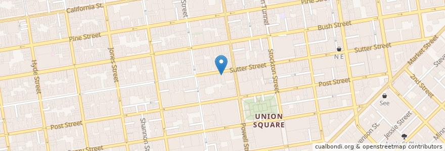 Mapa de ubicacion de The Custom Made Theatre Co. en アメリカ合衆国, カリフォルニア州, サンフランシスコ, San Francisco.