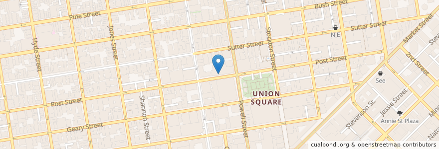 Mapa de ubicacion de Morton's The Steakhouse en United States, California, San Francisco, San Francisco.